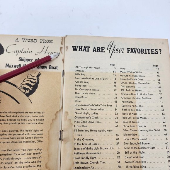 Vintage 1935 Songs of the‎ Showboat Song Book Sheet Music Maxwell House Coffee - Picture 9 of 12